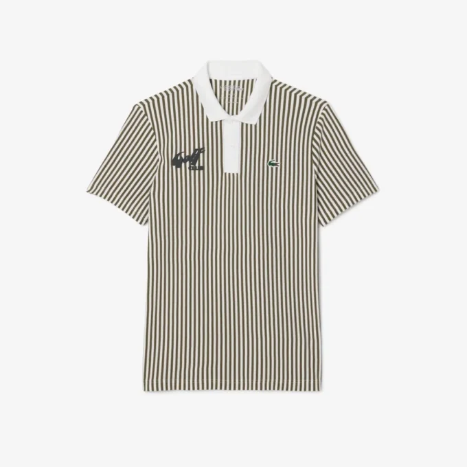 Thermoregulierendes gestreiftes Golf-Poloshirt für Herren