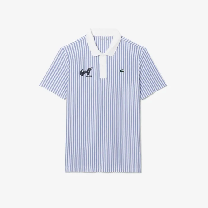 Thermoregulierendes gestreiftes Golf-Poloshirt für Herren
