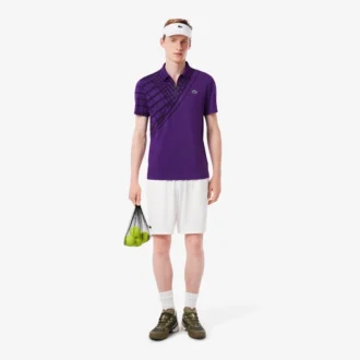 Ultra Dry Printed Slim Fit Tennis-Poloshirt für Herren