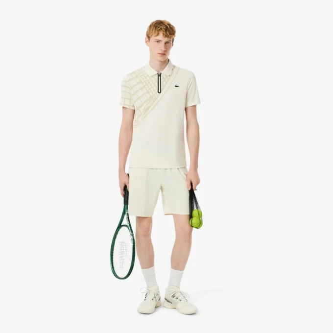 Ultra Dry Printed Slim Fit Tennis-Poloshirt für Herren