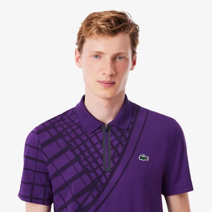 Ultra Dry Printed Slim Fit Tennis-Poloshirt für Herren