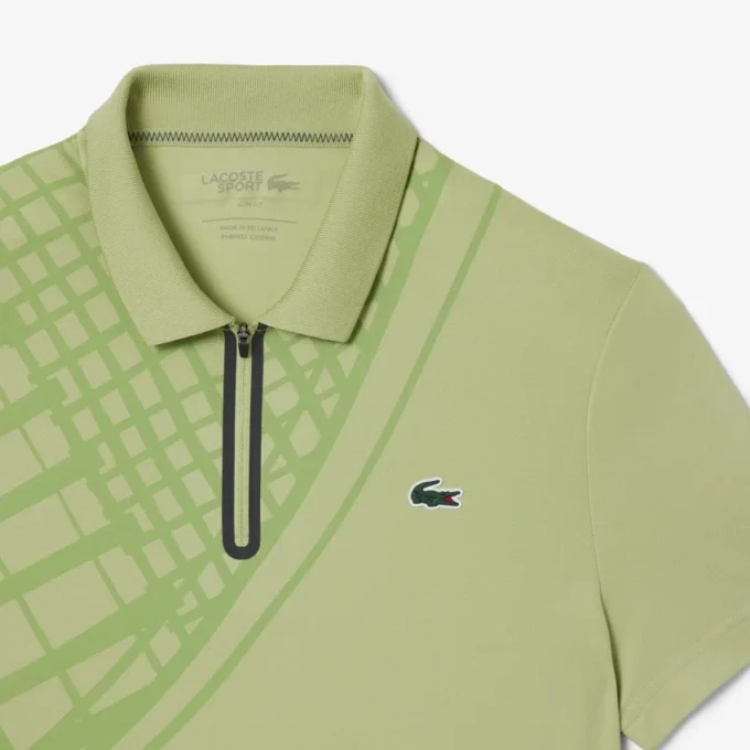 Ultra Dry Printed Slim Fit Tennis-Poloshirt für Herren