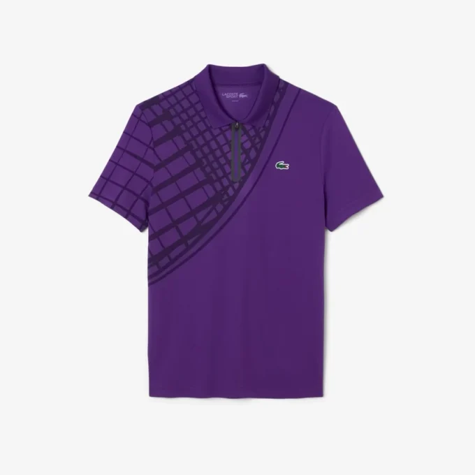 Ultra Dry Printed Slim Fit Tennis-Poloshirt für Herren