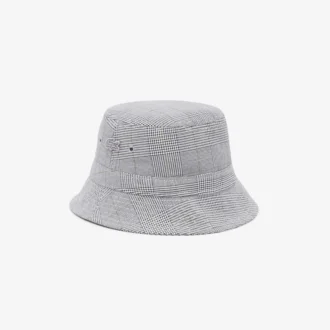 Unisex-Bucket-Mütze aus doppelseitigem Baumwoll-Karomuster