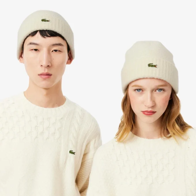 Unisex-Mütze aus Wolle mit geripptem Bündchen