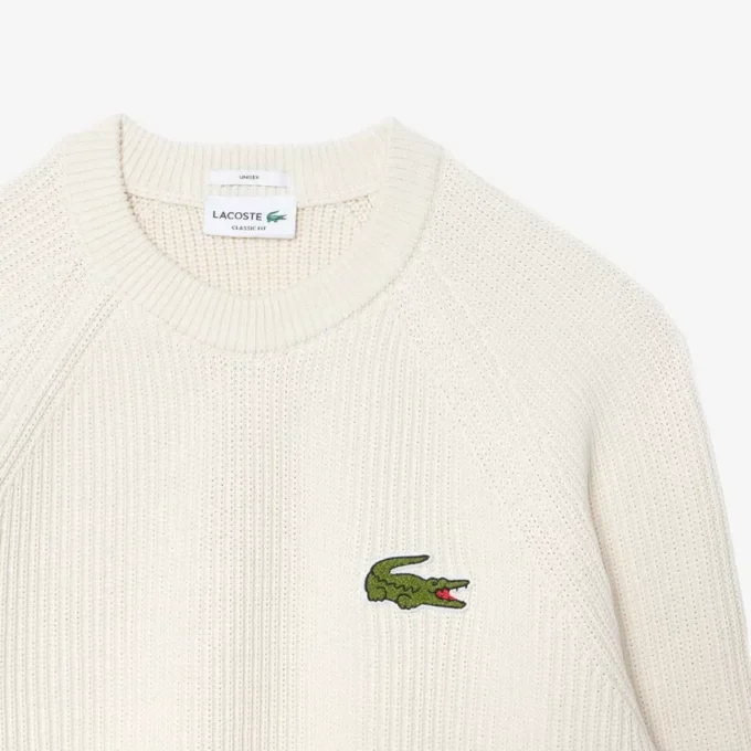 Unisex-Pullover aus gerippter Baumwolle mit Emblem