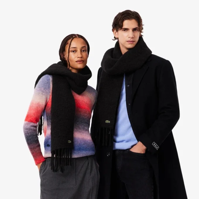 Unisex-Schal aus Alpaka-Wolle mit Fransen