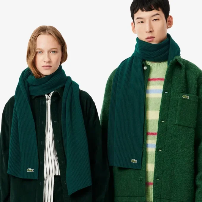 Unisex-Schal aus gerippter Wolle