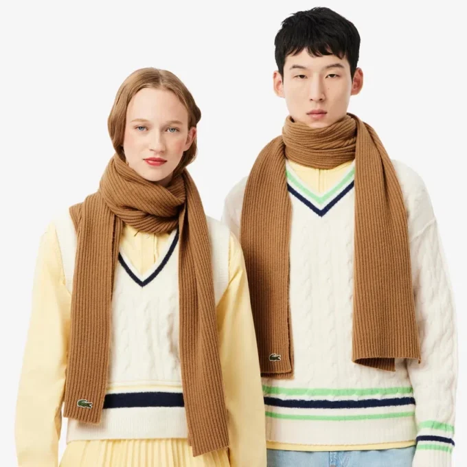Unisex-Schal aus gerippter Wolle