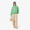 Unisex-Sweatshirt mit halbem Reißverschluss, lockerer Passform und Emblem-Akzent