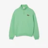 Unisex-Sweatshirt mit halbem Reißverschluss, lockerer Passform und Emblem-Akzent
