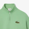 Unisex-Sweatshirt mit halbem Reißverschluss, lockerer Passform und Emblem-Akzent