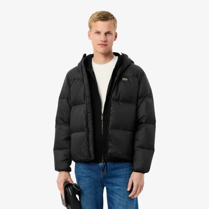 Wasserabweisende Herren-Daunenjacke mit Kapuze