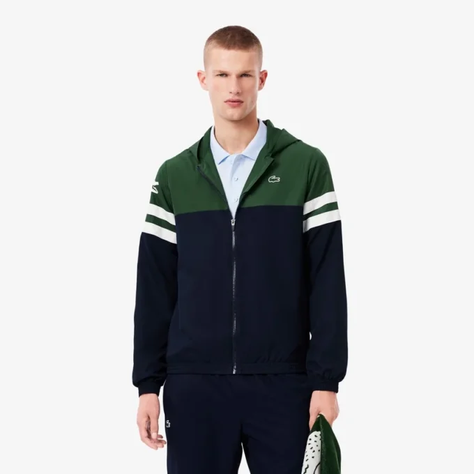 Wasserabweisende Herren-Tennisjacke mit Kapuze