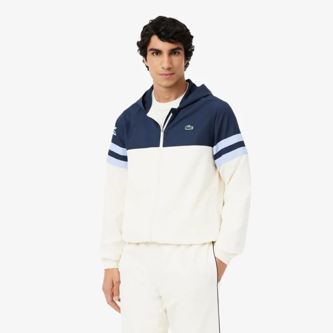 Wasserabweisende Herren-Tennisjacke mit Kapuze