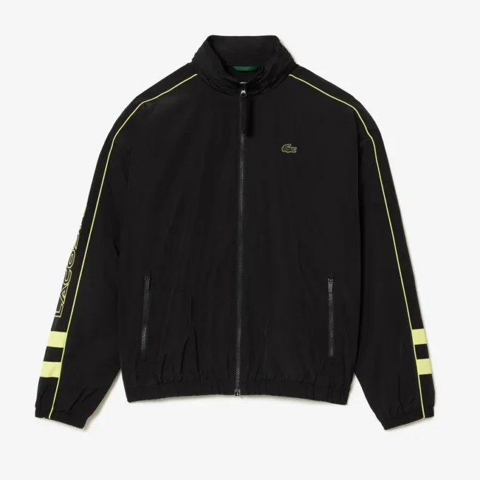 Wasserabweisende Herrenjacke mit Reißverschluss und Kontrastdetails
