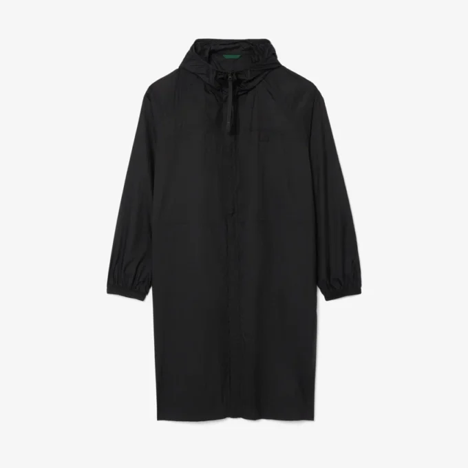 Wasserabweisende, lange, packbare Herrenjacke