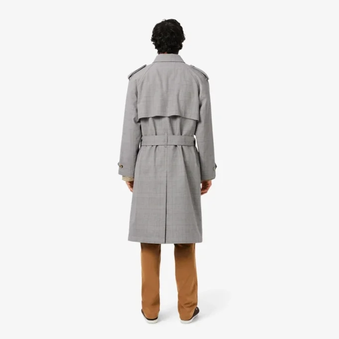 Wasserabweisender karierter Trenchcoat für Herren