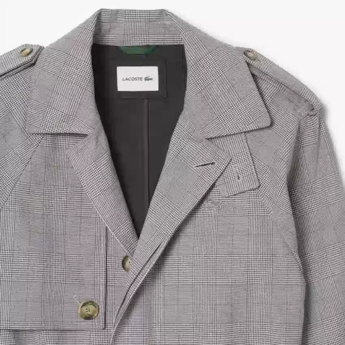 Wasserabweisender karierter Trenchcoat für Herren
