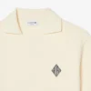 Weit geschnittenes Fleece-Poloshirt mit Emblem